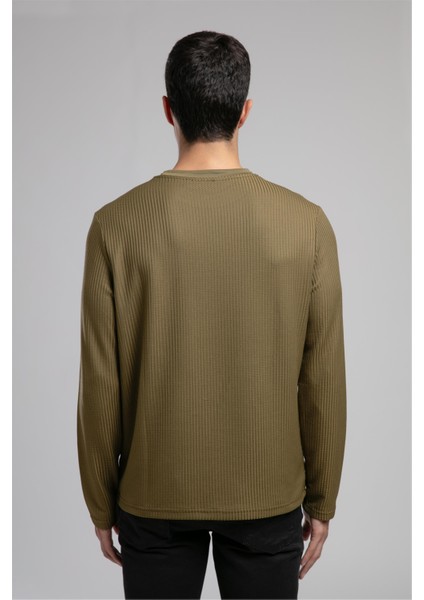 Wayne Erkek O Yaka Sweatshirt Haki modelleri