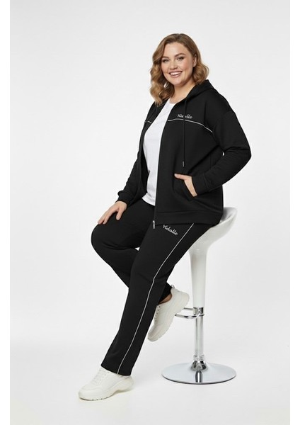 Kadın Büyük Beden Uzun Kollu Modal Kumaş Kapüşonlu Eşofman Takımı 8220-26 (4338K) fiyatları