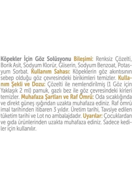 Eye Care+ Köpek Göz Temizleme Solüsyonu – 50 ml fiyatları