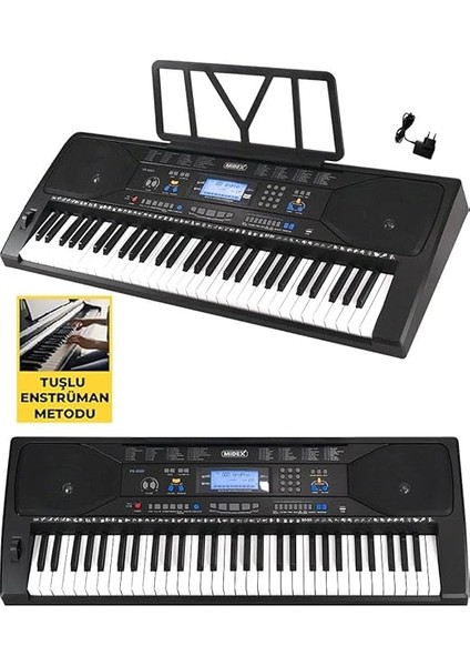 PS-4500K Tuş Hassasiyetli 61 Tuşlu Org Dijital LCD Ekran USB Mp3 Kulaklık Çanta Notalık Adaptör Dahil modelleri
