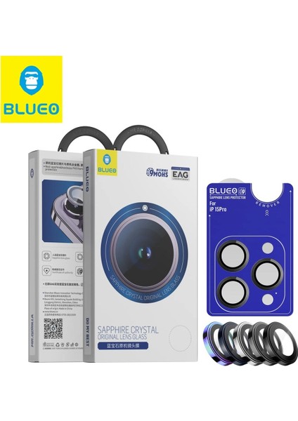 Sapphire iPhone 16 Pro Max Uyumlu 9 Mohs %99.99 Orijinal Safir White Titanium Kamera Lens Koruyucu