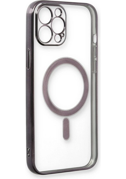 iPhone 12 Pro Kılıf Magneticsafe Lazer Silikon - SIYAH-(5796) - N788J110-M90788 fiyatları