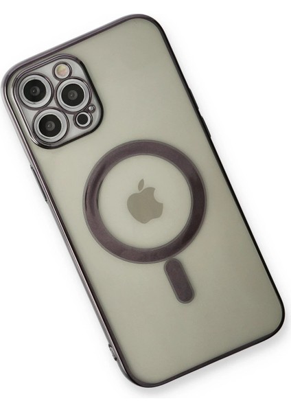 iPhone 12 Pro Kılıf Magneticsafe Lazer Silikon - SIYAH-(5796) - N788J110-M90788 fırsatları