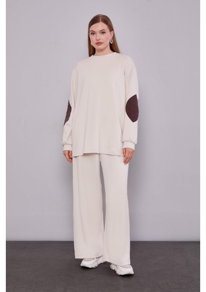 Kahve Kendinden Desenli Yelekli Üçlü Takım fiyatları