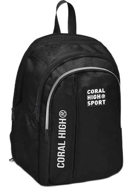 Sport Beş Gözlü Siyah Okul ve Günlük Sırt Çantası - Laptop+Tablet Bölmeli