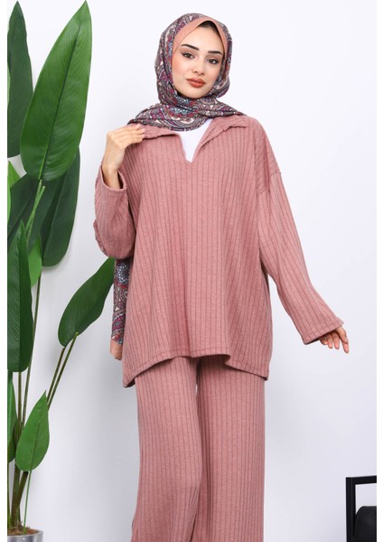 Gül Kurusu Kaşkorse Tunik Pantolonlu Takım modelleri