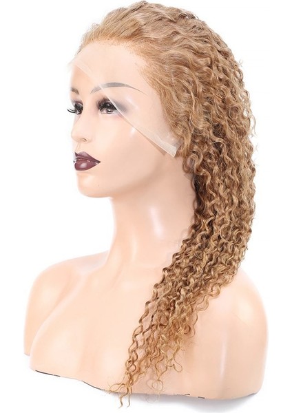 Afro Dalga Front Lace Gerçek Tül Peruk / Sıcak Karamel / 60/65CM fırsatları