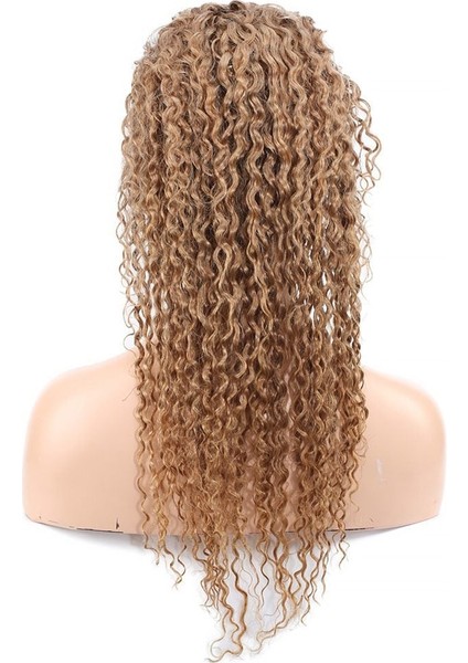 Afro Dalga Front Lace Gerçek Tül Peruk / Sıcak Karamel / 60/65CM indirimleri