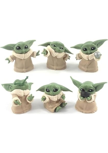 6 Lı Set Sevimli Bebek Yoda Ürün Koleksiyonu Dekoratif Hediyelik Eşya Biblo Masa Süsü fiyatları