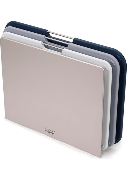 Joseph 60147 Nest Büyük 3'lü Kesme Tahtası Seti, Gri/mavi