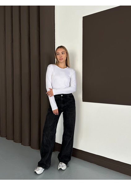 Kadın Uzun Kollu Bisiklet Yaka Penye Body 4'lü Set - Siyah Bej Beyaz Lacivert modelleri