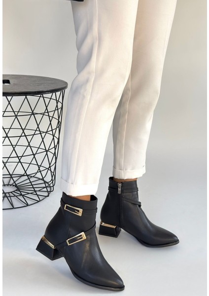 Inay Siyah Cilt Topuklu Bot modelleri