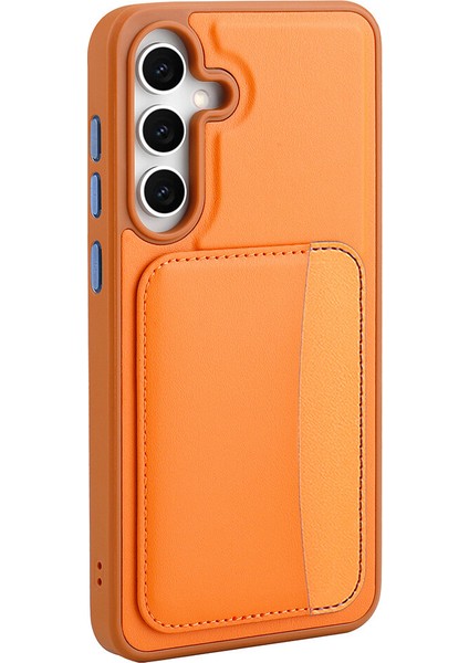 Samsung Galaxy S25 Fe Kılıf Yandan Kart Koymalı Suni Deri X-Kart Kapak