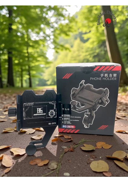 Damperli Titreşim Önleyici Telefon Tutucu 360° Bisiklet & Scooter Uyumlu Siyah