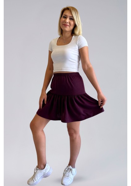 Mevsimlik Kadın Etek - Ecrin Kumaş Mevsimlik Mini Boy Kadın Şort Etek