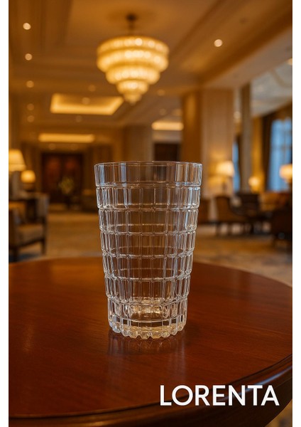 Kristal Işlemeli Uzun Cam Meşrubat Bardakları 6 Adet - Şık Desenli Su ve Içecek Bardakları fırsatları