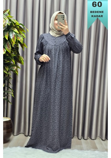 Kadın Tesettür Giyim Büyük Beden Çıtır Desen Tam Robalı Elbise