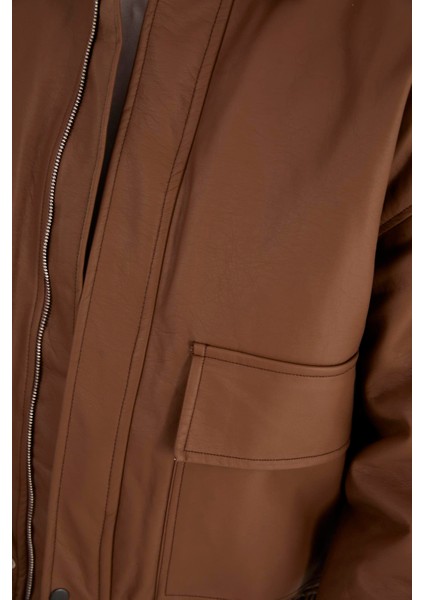 X-2014 Bel Lastikli Içi Kapitone Deri Mont modelleri