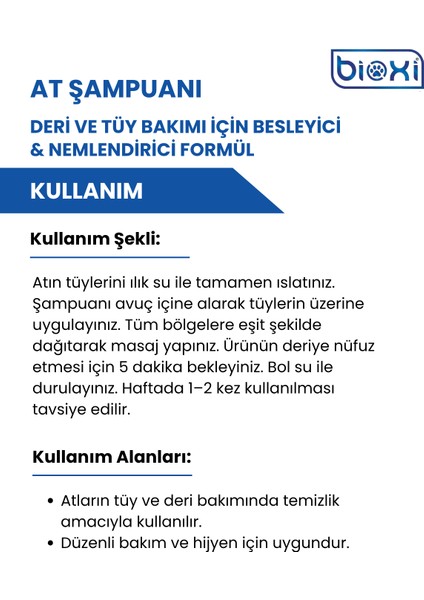 Deri ve Tüy Bakımı Için Besleyici, Nemlendirici Formül, Argan Içerikli At Şampuanı 500 ml modelleri