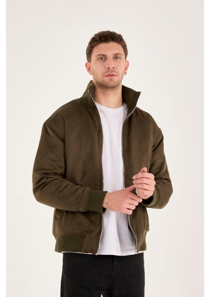 X-2021 Ribanalı Içi Kapitone Süet Mont