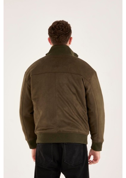 X-2021 Ribanalı Içi Kapitone Süet Mont