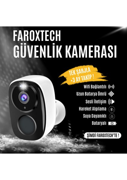 Kablosuz Wi-Fi Güvenlik Kamerası – Fhd 1080P, Bataryalı, Pır Hareket Algılama, Iki Yönlü Ses
