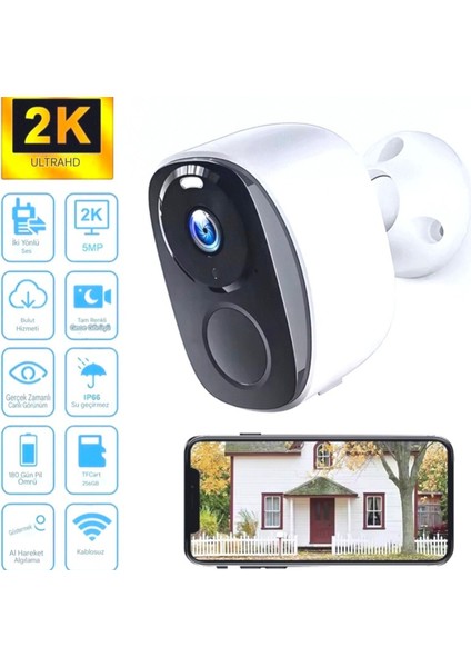 Kablosuz Wi-Fi Güvenlik Kamerası – Fhd 1080P, Bataryalı, Pır Hareket Algılama, Iki Yönlü Ses fiyatları