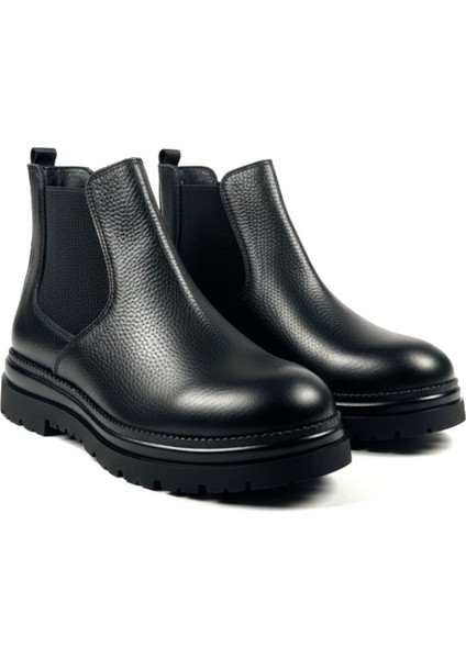 Hakiki Deri Siyah Chelsea Kışlık Lastikli Bot fiyatları