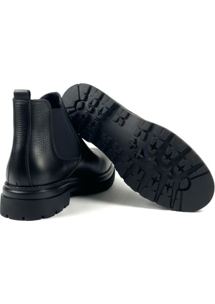 Hakiki Deri Siyah Chelsea Kışlık Lastikli Bot fırsatları