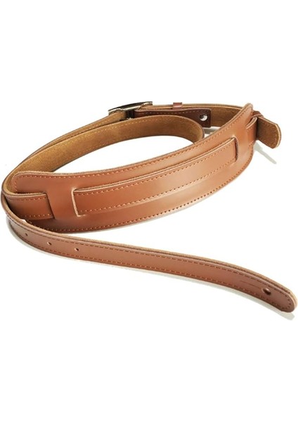 Deri ve Metal Toka Gitar Kayışı Ayarlanabilir Omuz Kemeri Vintage Gitar Askıları-Kahverengi