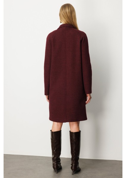 Kadın Dokulu Torba Cepli Kaban 6051 Bordo fırsatları