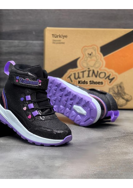 Kız Çocuk Kışlık Kaymaz Taban Su Geçirmez Cırt Cırtlı Yarım Bot