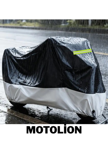 Motoran Scorpion 100 Uyumlu (Gri-Siyah) Parç. Reflektörlü Motosiklet Brandası,örtüsü
