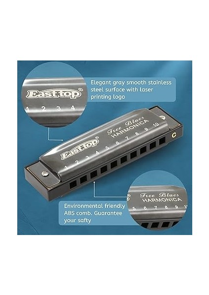 Top Mızıka C, Diatonik Mızıka, Mavi, 10 Delikli, Profesyonel Diatonic Blues Harmonica, Profesyonel Oyuncular, Yeni Başlayanlar, Öğrenciler, Yetişkinler Için Hediye Olarak fiyatları