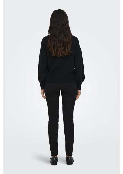 Kadın Onlemma Omuzdan Düğme Kapamalı Örme Kazak 15302253 Siyah fırsatları