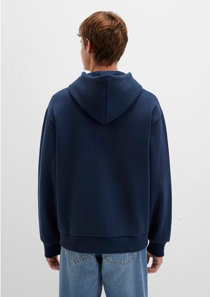 Erkek Logolu Kapüşonlu Fermuarlı Sweatshirt M066979 Lacivert fırsatları