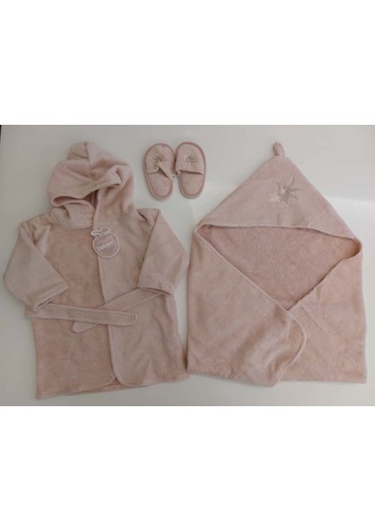 %100 Pamuk Bornoz Seti Pudra Pembe BBSS.PPMB.3980 indirimleri