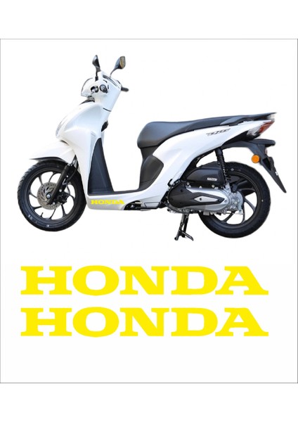 Honda Dio Marşpiyel Sticker Honda Sticker 2 Adet 20CM Beyaz