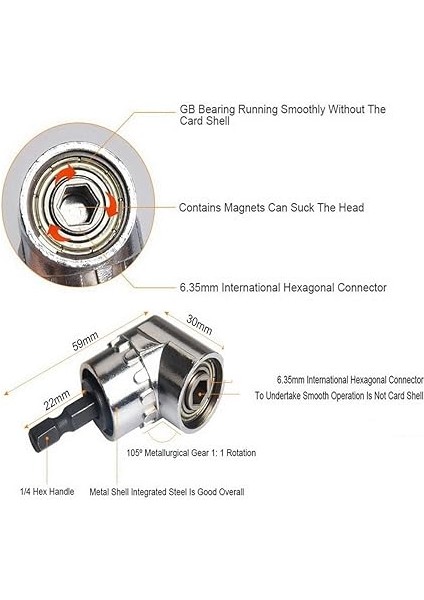 Akülü Tornavida Adaptörü Için 2 Adet 105° Açılı Başlık, Manyetik Matkap Tutuculu Tornavida, 2 Adet Esnek Matkap Uzatma Mili, Uzatma Ucu, Akülü Tornavida Için Açılı Başlık fiyatları