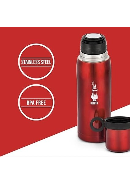 - Termos - 460ML - Kırmızı Renk - Paslanmaz Çelik - Çift Katmanlı - 12 Saat Sıcak 24 Saat Soğuk Tutar - Bardaklı Kapak Özelliği fırsatları