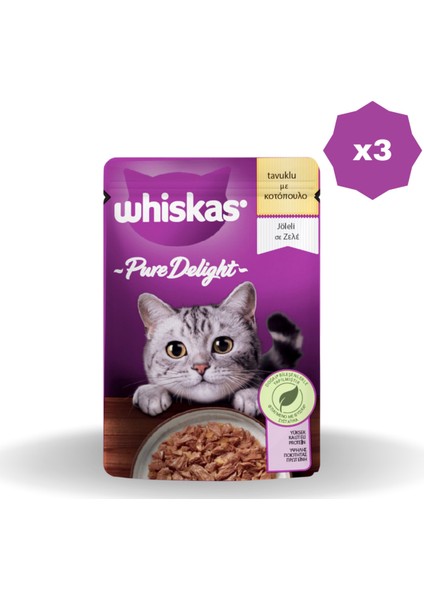 Pure Delıght Yaş Mama Poşet Tavuklu 85 gr - (3 Adet)