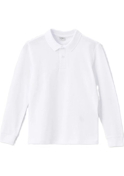Çocuk & Genç Okul ve Günlük Kullanıma Uygun Polo Yaka Uzun Kollu Tişört Ll.t-Shırt-Long.1.ll