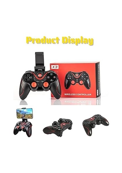 Evrensel Wireless Gamepad, USB Kablosuz Bluetooth 5.0 Joystick Tv Box Konsol Oyun Kumandası, Android Ios Cep Telefonu Tutucu Için X3 fırsatları