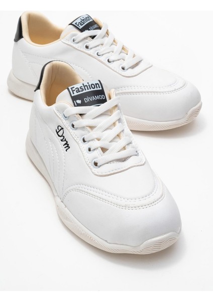 Virto Premium Beyaz Bağcıklı Kadın Spor Ayakkabı