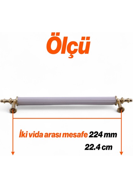 Mobilya Kulp Modern Dayanıklı Dolap Çekmece Kulbu Dekoratif Mobilya Aksesuarı Beyaz Gold 224MM Metal fiyatları