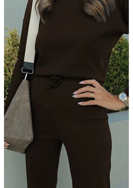 Kadın Fitilli Uzun Kollu Palazzo Paça Esnek Alt Üst Takım fırsatları