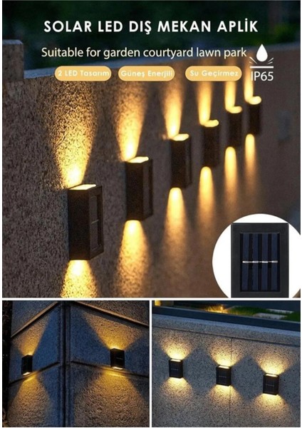 2 Adet Yeni Model Solar Çift Taraflı Duvar Lambası Güneş Enerjili Aydınlatma Dekorasyon Aplik Işık modelleri
