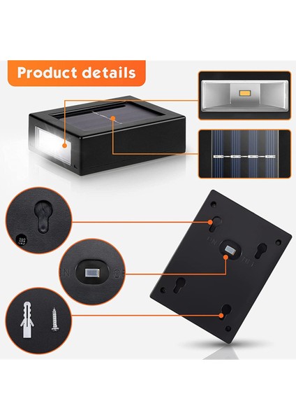 2 Adet Yeni Model Solar Çift Taraflı Duvar Lambası Güneş Enerjili Aydınlatma Dekorasyon Aplik Işık