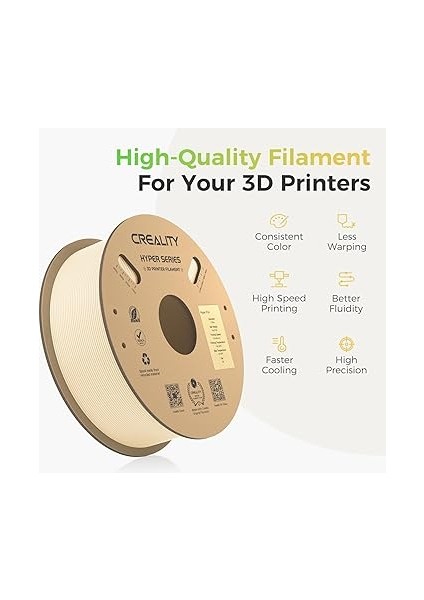 Resmi 3D Yazıcı Filament Hyper Pla Filament, Yüksek Hızlı Baskı, Dayanıklı ve Dayanıklı, Pürüzsüz, Çıkıntı Kalıcı Diional Doğruluk +/- 0,03 Mm, 2,2 Lb/makara, Cilt fırsatları