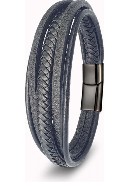 Siyah Çoklu Deri Bileklik 9593B2D2